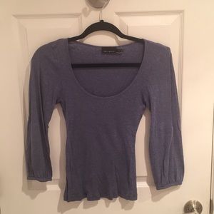 The Limited Navy Scoop Neck Soft Cotton Blouse